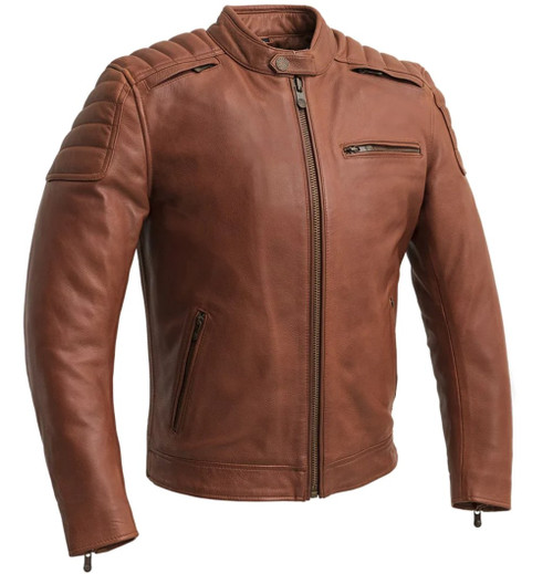 Buy FLAVOR Men Biker Retro Brown Leather Motorcycle Jacket Genuine Leather  Jacket (Medium Tall, Dark Brown) Online at desertcartINDIA