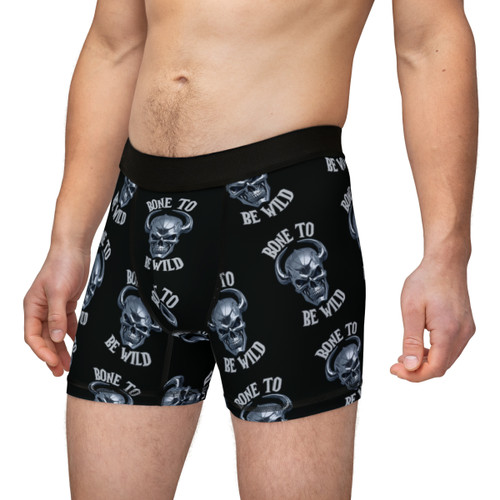 Bone to be Wild on Black Background - Biker Apparel - Undies - Men's Boxers