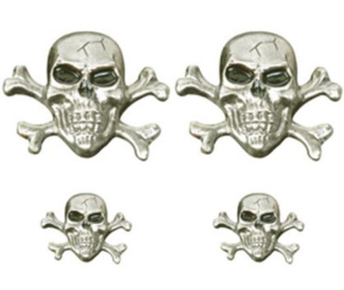 Biker Pin Pack of Four Pins - Skull and Crossbones - SDL305-DL