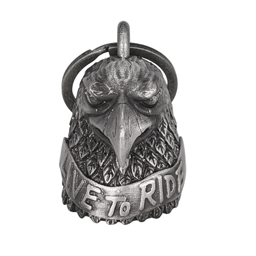 Motorcycle Ride Bell - 3D - Eagle with Live to Ride Banner - Spirit Bell - Gremlin - DBL64-L-DL