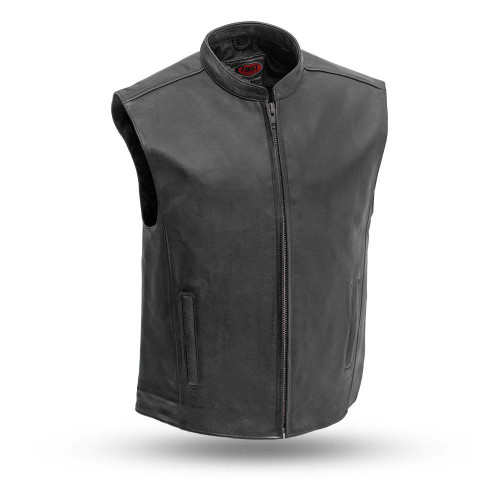 Leather Motorcycle Vest - Men's - Up To 5XL - Club House - FIM656CSL-FM