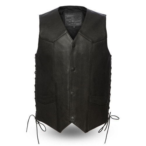 Deadwood - Men's Leather Western Vest - FIM644CPM-FM