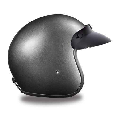 DOT Motorcycle Helmet - Gun Metal Metallic - Open Face - 3/4 - DC1-GM-DH