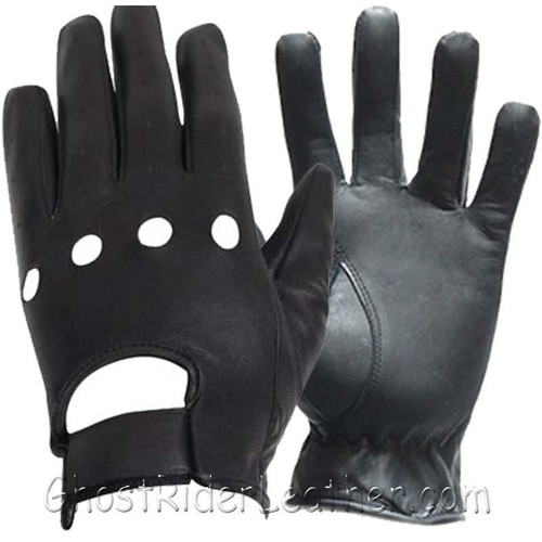 Leather Driving or Riding Gloves With Knuckle Holes - SKU GRL-GL2050-11-DL