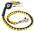 Get Back Whip in Black and Yellow Leather - With 8 Ball - 42 Inches - Motorcycle Accessories - GBW8-BALL8-DL