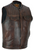 Leather Motorcycle Vest - Men's - Up To Size 60 - Distressed Brown - MR-MV320-PD-18-DL