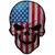 Patriotic Skull With American Flag - Large Back - Vest Patch - PL5667-DS