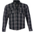 Flannel Motorcycle Shirt - Men's - Armor - Up To Size 5XL - Gray Black Plaid - SHR12-CC-DL