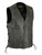 Leather Motorcycle Vest - Men's - Gray - Gun Pockets - Side Laces - Up To 8XL - DS105V-DS