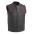 Leather Motorcycle Vest - Men's - Downside - Black with Red Stitching - Up To 5X - FIM693-QLT-RD-FM