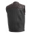 Leather Motorcycle Vest - Men's - Downside - Black with Red Stitching - Up To 5X - FIM693-QLT-RD-FM