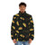 Neon Taco Doodles - Red Green Yellow on Black - Men's Puffer Jacket (AOP)