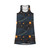 Cat in the Night Sky - Dark Blues Orange Gold Multi Color - Women's Racerback Dress