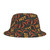 Hot Chili Peppers Pattern - Red and Yellow on Black - Biker Bucket Hat