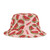 Watermelon Candy Slices Pattern - Text Juicy - Red Green on Pink - Biker Bucket Hat