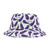 Doodle Eggplant Emoji - Text Schwing - Purple Green on White - Biker Bucket Hat