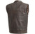 Leather Motorcycle Vest - Men's - Sharp Shooter - Brown - Up To 5X - FIM689CDT-FM