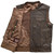 Leather Motorcycle Vest - Men's - Sharp Shooter - Brown - Up To 5X - FIM689CDT-FM
