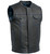 Leather Motorcycle Vest - Men's - The Cut - Blue Accents - Up To 5X - FIM694PM-FM
