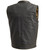 Leather Motorcycle Vest - Men's - The Cut - Gold Accents - Up To 5X - FIM694PM-FM