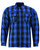 Flannel Motorcycle Shirt - Men's - Armor Pockets - Gun Pockets - Up To Size 5XL - Blue  Black Plaid - DS4674-DS