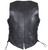 Leather Motorcycle Vest - Women's - Black - Longer - LV221-LONG-DL