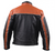 Leather Motorcycle Jacket - Men's -  Orange and Black - MJ780-ORG-DL