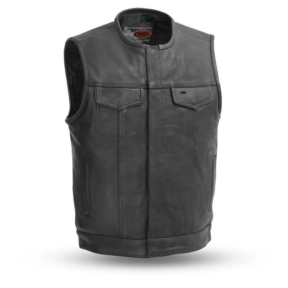 Leather Motorcycle Vest - Men's - Club Style - Up To 8XL - FIM639NOC-FM Leather Motorcycle Vest - Men's - Club Style - Up To 8XL - FIM639NOC-FM