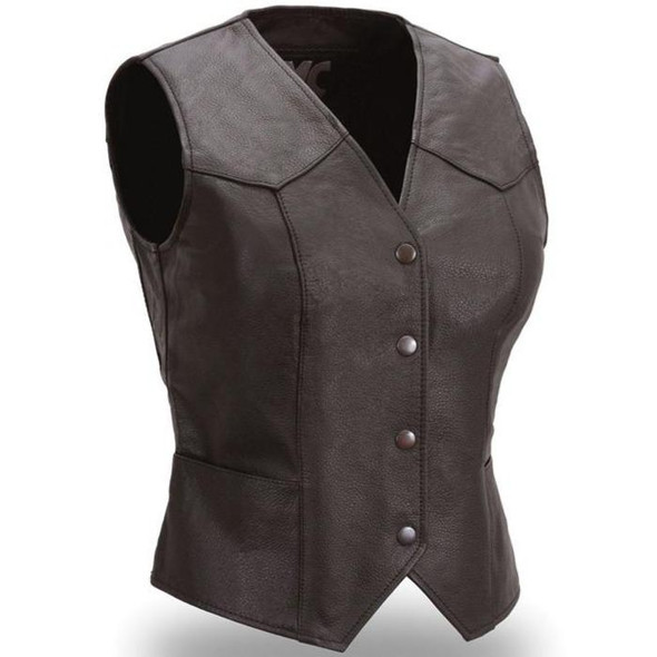Leather Motorcycle Vest - Women's - Western - Sweet Sienna - FML500CR-FM Leather Motorcycle Vest - Women's - Western - Sweet Sienna - FML500CR-FM
