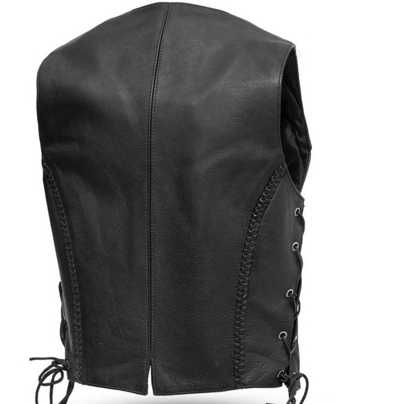 Trinity - Women's Leather Motorcycle Vest With Side Laces - SKU GRL-FIL508CFD-FM Trinity - Women's Leather Motorcycle Vest With Side Laces - SKU GRL-FIL508CFD-FM