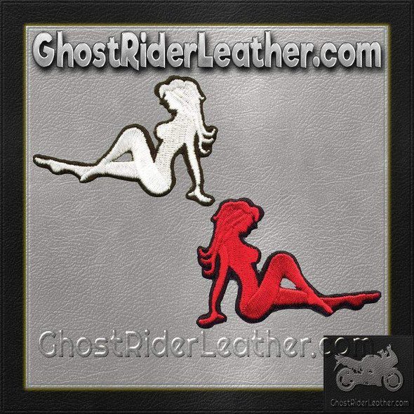 Two Sexy Mudflap Girl Patches in Red and White - Vest Patches - PAT-D525-D524-DL Two Sexy Mudflap Girl Patches in Red and White - Vest Patches - PAT-D525-D524-DL