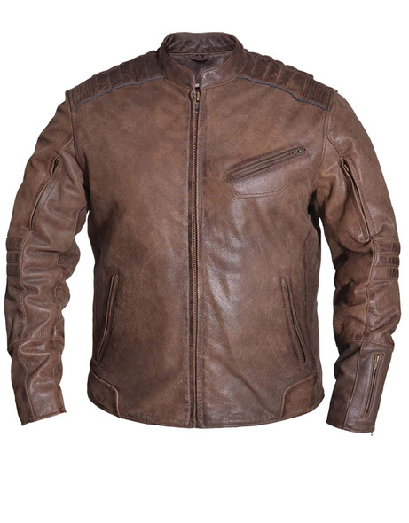 UNIK Men's Arizona Brown Premium Leather Motorcycle Jacket