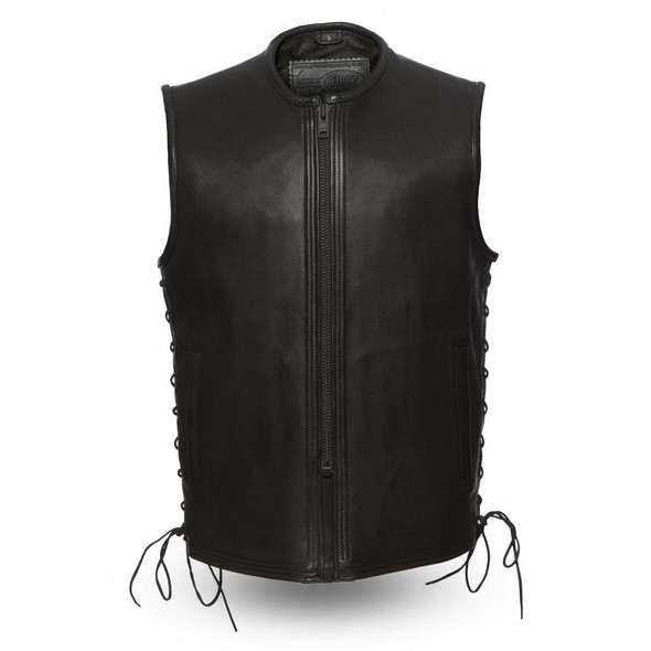 Leather Motorcycle Vest - Men's - Up To 5XL - Hoodie Sweatshirt