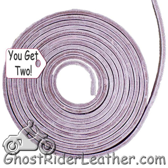 You Get TWO - 6 Foot Lengths of Pink Leather Lacing SKU GRL-CE3-PINK-X2-GRL