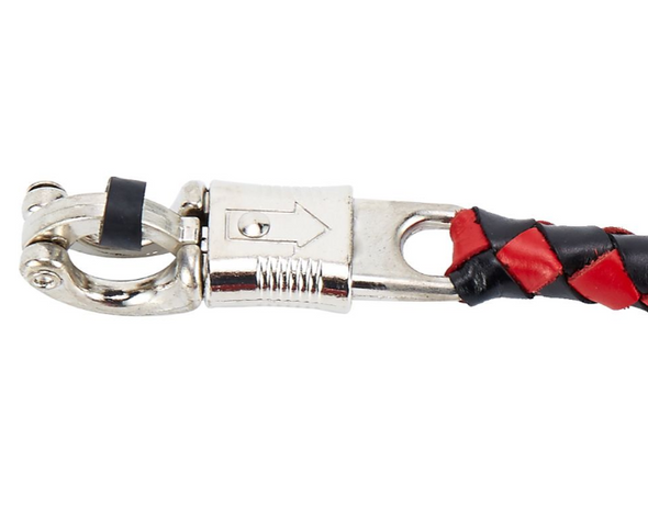 Get Back Whip - Black and Red Leather - With 8 Ball - 42 Inches - SKU GBW6-BALL8-DL