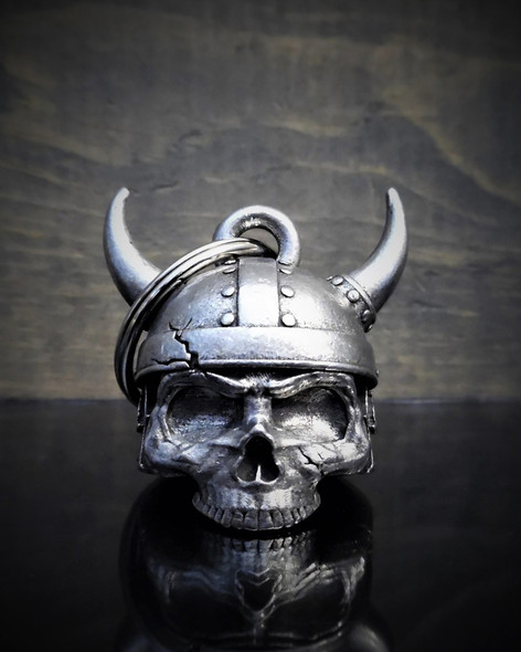 Viking Helmet Skull - Pewter - Motorcycle Ride Bell - SKU BB21-DL Viking Helmet Skull - Pewter - Motorcycle Ride Bell - SKU BB21-DL