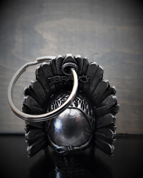 Indian Skull - Pewter - Motorcycle Spirit Bell - Made In USA - SKU BB69-DS