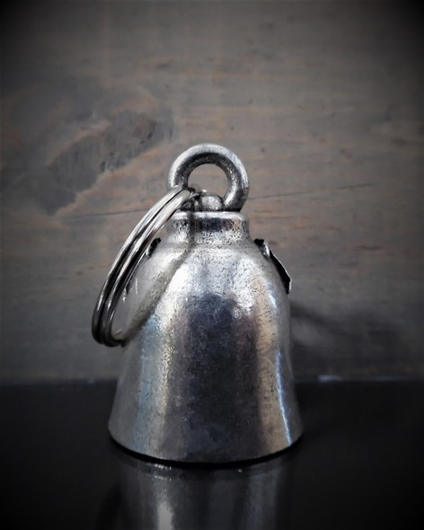 Skull Batwing Diamond - Pewter - Motorcycle Gremlin Bell - Made In USA - SKU BB103-DS