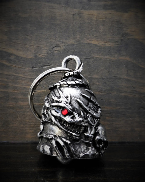Skull Dragon Diamond - Pewter - Motorcycle Gremlin Bell - Made In USA - SKU BB101-DS Skull Dragon Diamond - Pewter - Motorcycle Gremlin Bell - Made In USA - SKU BB101-DS