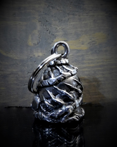 Skull Dragon Diamond - Pewter - Motorcycle Gremlin Bell - Made In USA - SKU BB101-DS