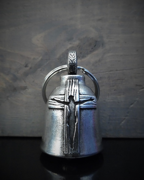 Jesus Cross - Pewter - Motorcycle Spirit Bell - Made In USA - SKU BB108-DS Jesus Cross - Pewter - Motorcycle Spirit Bell - Made In USA - SKU BB108-DS