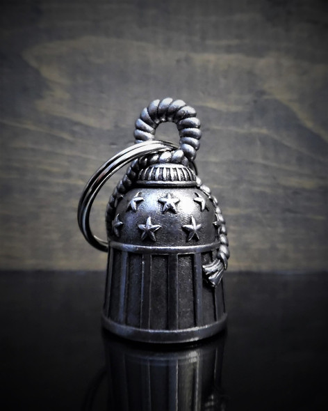 Stars and Stripes - Pewter - Motorcycle Gremlin Bell - Made In USA - SKU BB26-DS