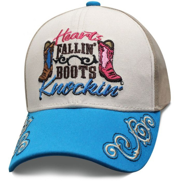 Hearts Fallin - Boots Knockin - Baseball Cap - SKU SHFBKN-DS Hearts Fallin - Boots Knockin - Baseball Cap - SKU SHFBKN-DS