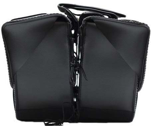 Saddlebags - PVC - Gray Trim - Studs - Motorcycle Luggage - SD4054-PV-DL