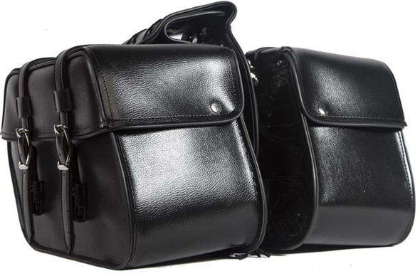 Black PVC Motorcycle Saddlebags With Hook - For Motorcycle Storage - SKU SD4079-HOOK-DL Black PVC Motorcycle Saddlebags With Hook - For Motorcycle Storage - SKU SD4079-HOOK-DL