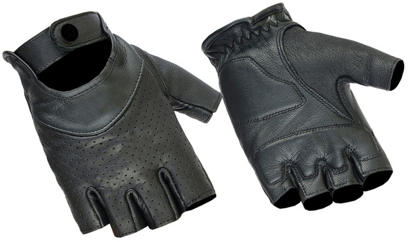 Leather Motorcycle Gloves - Women's - Perforated - Fingerless - DS8-DS Leather Motorcycle Gloves - Women's - Perforated - Fingerless - DS8-DS