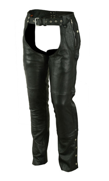 Men's Deep Thigh Pocket Cowhide Chap Fully Lined HD830 For Motorcycle Riders 