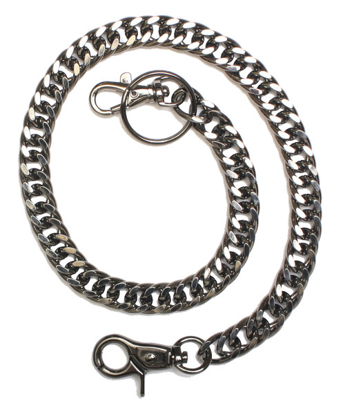 20" Wallet Chain - Key Leash- Gun Metal Plating - Double Link Chain - Made In U.S.A. - J-2002-DS 20" Wallet Chain - Key Leash- Gun Metal Plating - Double Link Chain - Made In U.S.A. - J-2002-DS