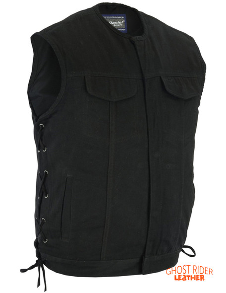 Denim Motorcycle Vest - Men's - Upgraded Gun Pockets - Up To 12XL - DM978-DS Denim Motorcycle Vest - Men's - Upgraded Gun Pockets - Up To 12XL - DM978-DS