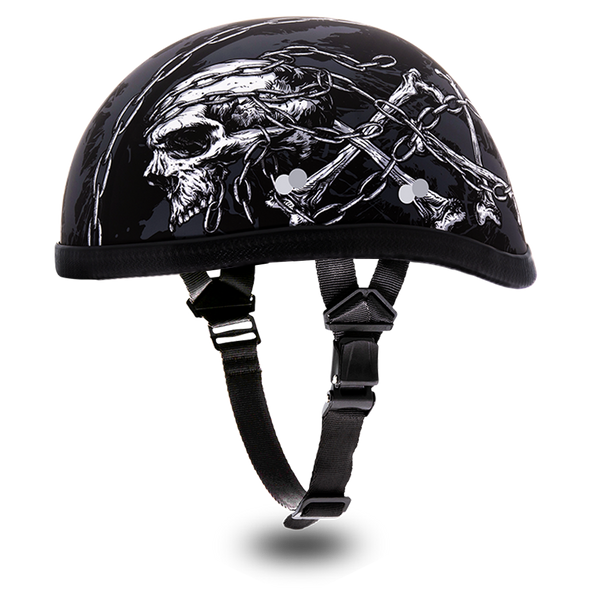 Black Gladiator Novelty Motorcycle Half Helmet H-arley Cap Skull Cap U3B1 